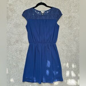 One Clothing Navy Blue Lace Mini Dress